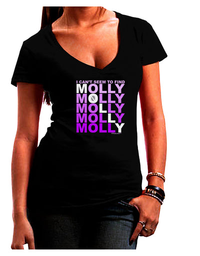 Find Molly Purple Juniors V-Neck Dark T-Shirt-Womens V-Neck T-Shirts-TooLoud-Black-Juniors Fitted Small-Davson Sales