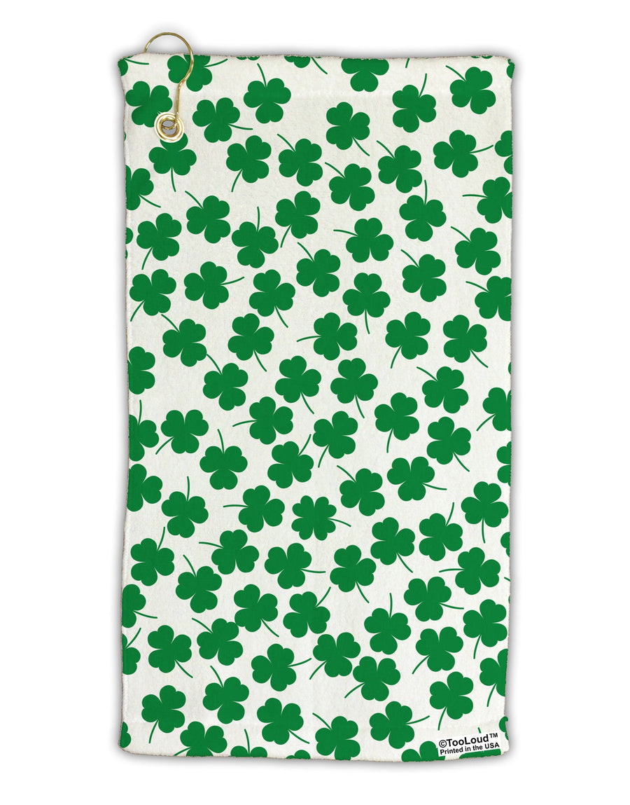 Find the 4 Leaf Clover Shamrocks Micro Terry Gromet Golf Towel 15 x 22 Inch All Over Print-Golf Towel-TooLoud-White-Davson Sales