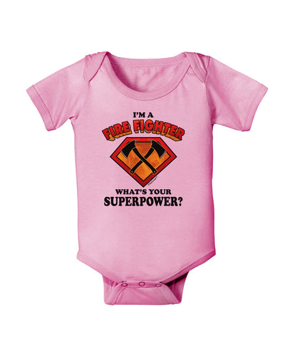 Fire Fighter - Superpower Baby Romper Bodysuit-Baby Romper-TooLoud-Pink-06-Months-Davson Sales
