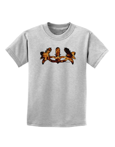 Fire Masquerade Mask Childrens T-Shirt by TooLoud-Childrens T-Shirt-TooLoud-AshGray-X-Small-Davson Sales