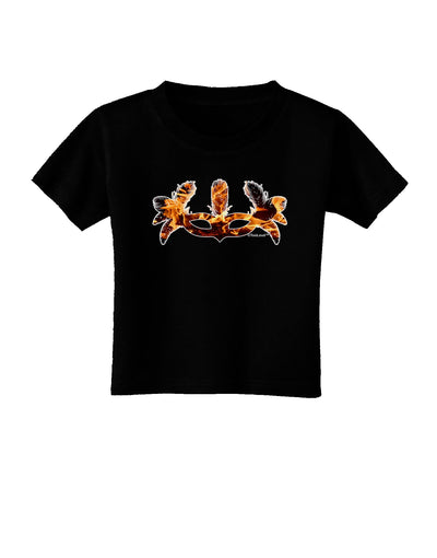 Fire Masquerade Mask Toddler T-Shirt Dark by TooLoud-Toddler T-Shirt-TooLoud-Black-2T-Davson Sales