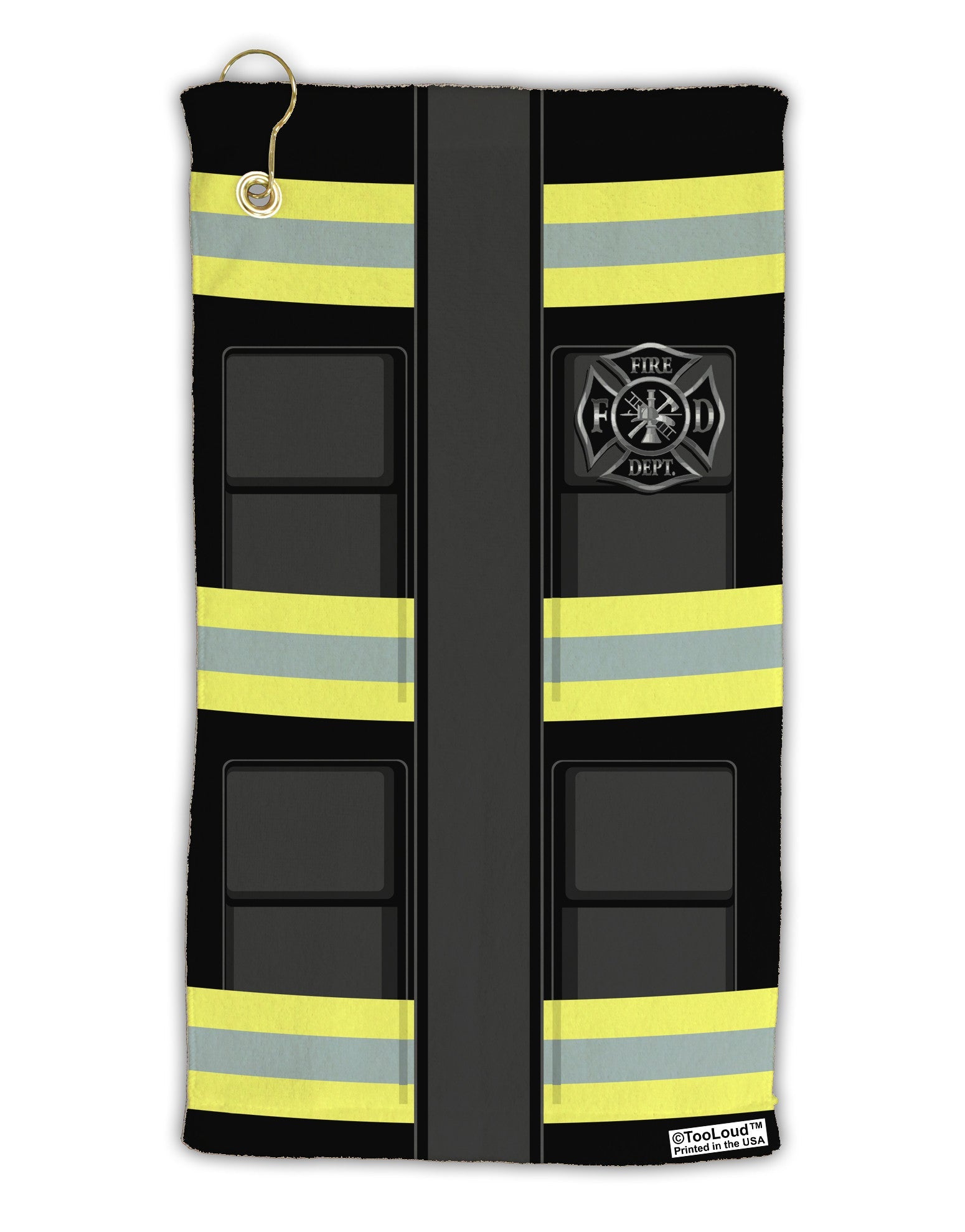 Firefighter Black AOP Micro Terry Gromet Golf Towel 15 x 22 Inch All Over Print-Golf Towel-TooLoud-White-Davson Sales