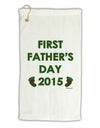 First Father's Day 2015 Micro Terry Gromet Golf Towel 11&#x22;x19-Golf Towel-TooLoud-White-Davson Sales