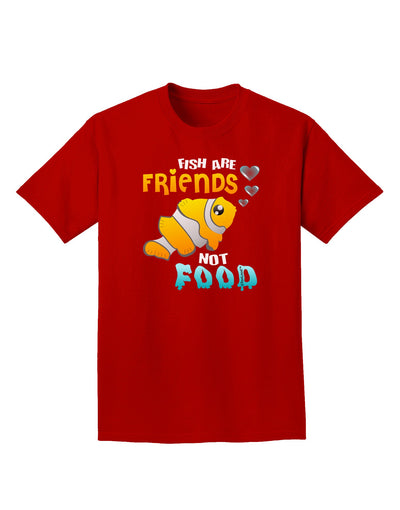 Fish Are Friends Not Food Adult Dark T-Shirt-Mens T-Shirt-TooLoud-Red-Small-Davson Sales