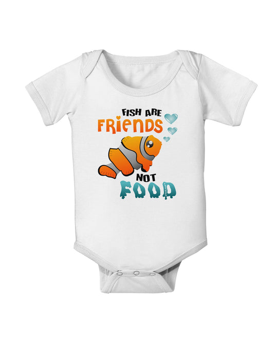Fish Are Friends Not Food Baby Romper Bodysuit-Baby Romper-TooLoud-White-06-Months-Davson Sales