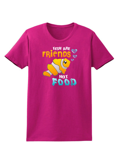 Fish Are Friends Not Food Womens Dark T-Shirt-Womens T-Shirt-TooLoud-Hot-Pink-Small-Davson Sales