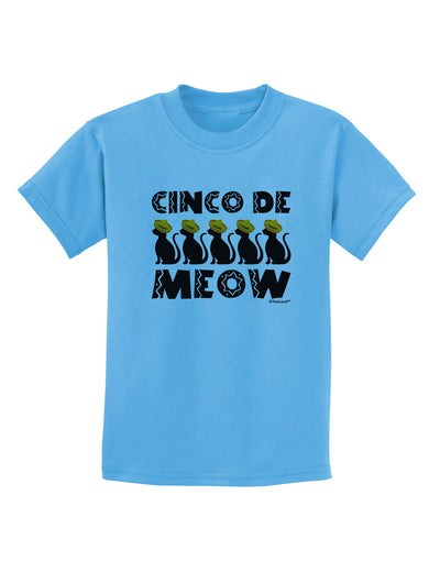 Five Cats - Cinco de Meow Childrens T-Shirt by TooLoud-Childrens T-Shirt-TooLoud-Aquatic-Blue-X-Small-Davson Sales