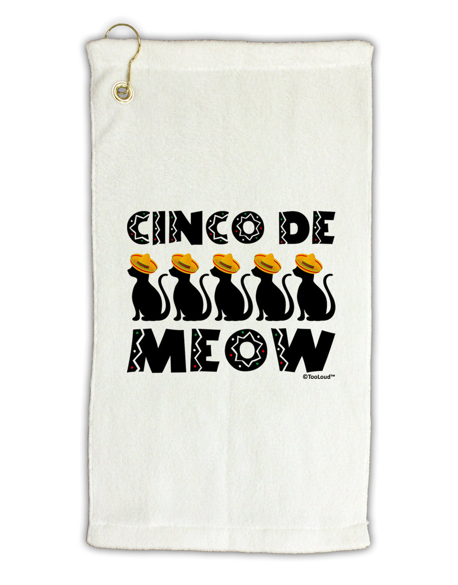 Five Cats - Cinco de Meow Micro Terry Gromet Golf Towel 16 x 25 inch by TooLoud-Golf Towel-TooLoud-White-Davson Sales