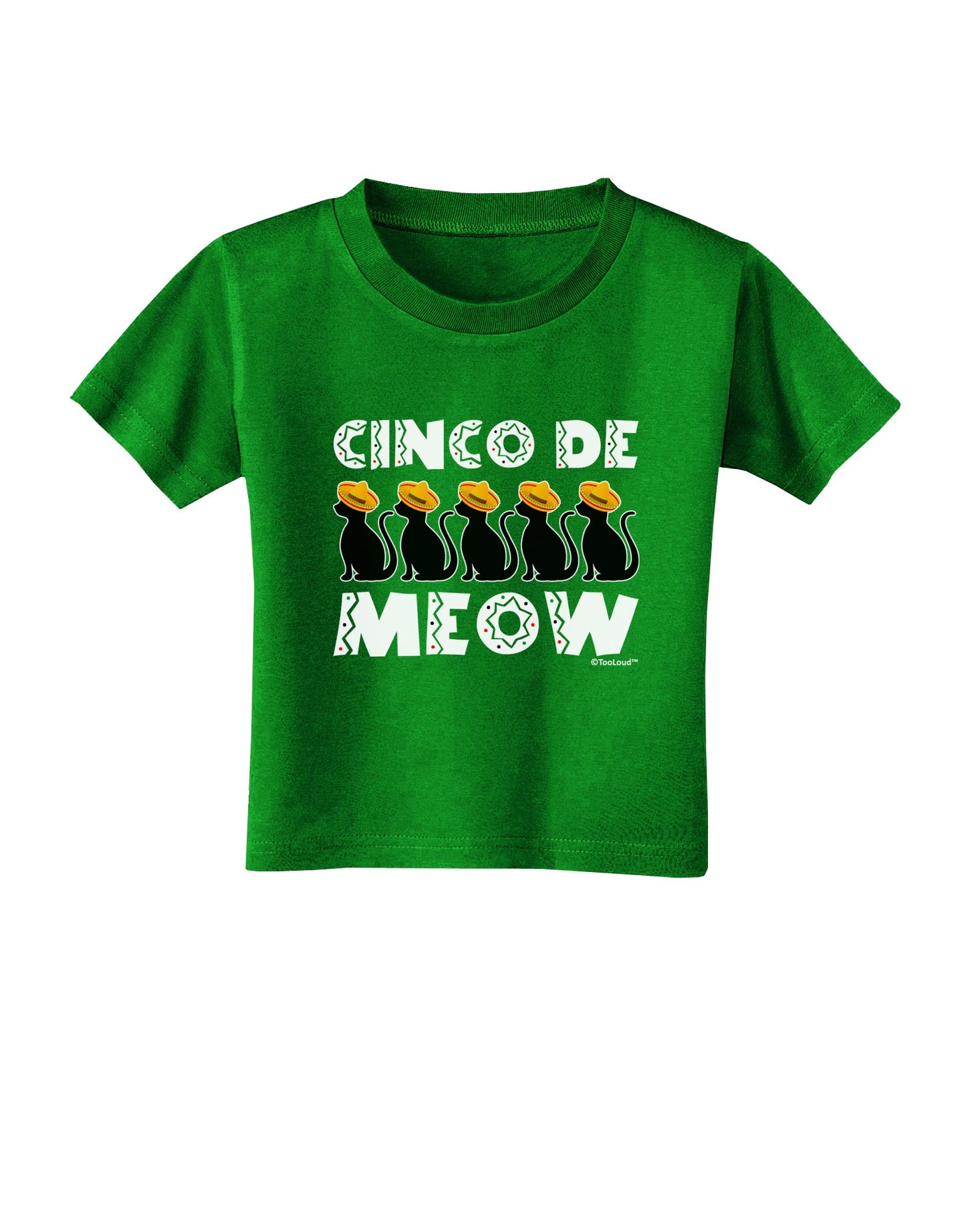 Five Cats - Cinco de Meow Toddler T-Shirt Dark by TooLoud-Toddler T-Shirt-TooLoud-Clover-Green-2T-Davson Sales