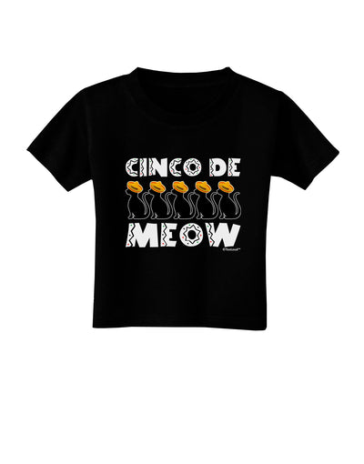 Five Cats - Cinco de Meow Toddler T-Shirt Dark by TooLoud-Toddler T-Shirt-TooLoud-Black-2T-Davson Sales