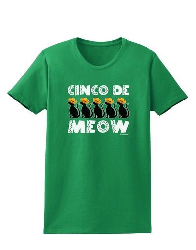 Five Cats - Cinco de Meow Womens Dark T-Shirt by TooLoud-Womens T-Shirt-TooLoud-Kelly-Green-X-Small-Davson Sales