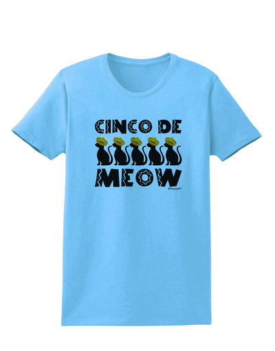 Five Cats - Cinco de Meow Womens T-Shirt by TooLoud-Womens T-Shirt-TooLoud-Aquatic-Blue-X-Small-Davson Sales