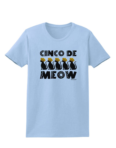 Five Cats - Cinco de Meow Womens T-Shirt by TooLoud-Womens T-Shirt-TooLoud-Light-Blue-X-Small-Davson Sales