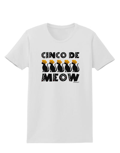 Five Cats - Cinco de Meow Womens T-Shirt by TooLoud-Womens T-Shirt-TooLoud-White-X-Small-Davson Sales