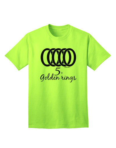 Five Golden Rings - Premium Adult Text T-Shirt for Discerning Shoppers-Mens T-shirts-TooLoud-Neon-Green-Small-Davson Sales