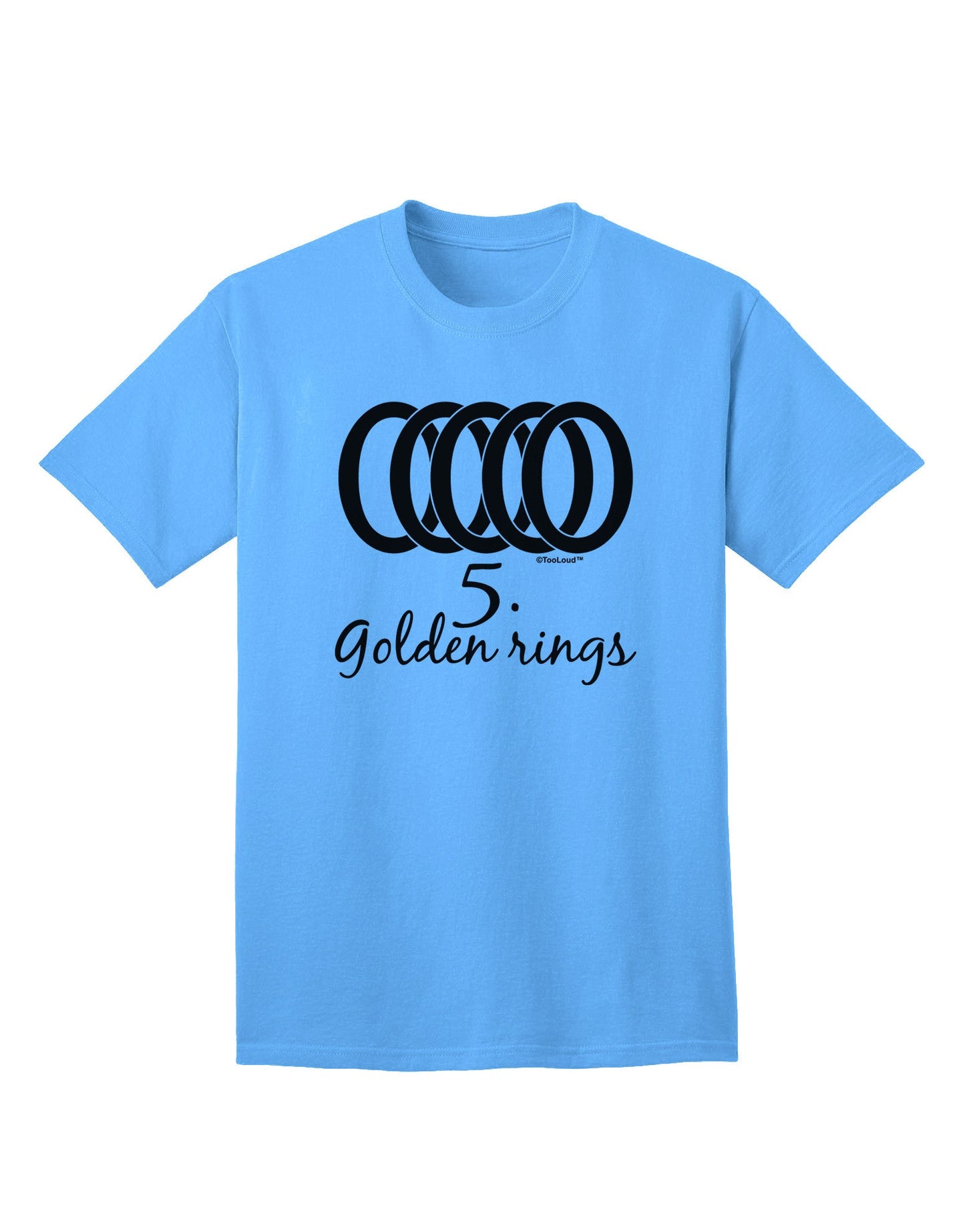 Five Golden Rings - Premium Adult Text T-Shirt for Discerning Shoppers-Mens T-shirts-TooLoud-Aquatic-Blue-Small-Davson Sales