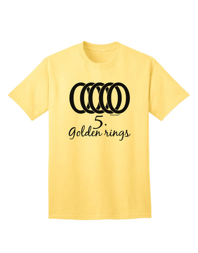 Five Golden Rings - Premium Adult Text T-Shirt for Discerning Shoppers-Mens T-shirts-TooLoud-Yellow-Small-Davson Sales