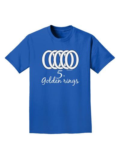 Five Golden Rings Text Adult Dark T-Shirt-Mens T-Shirt-TooLoud-Royal-Blue-Small-Davson Sales