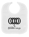 Five Golden Rings Text Baby Bib