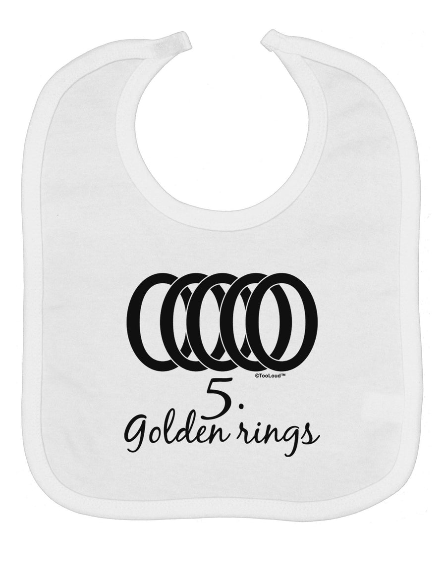 Five Golden Rings Text Baby Bib