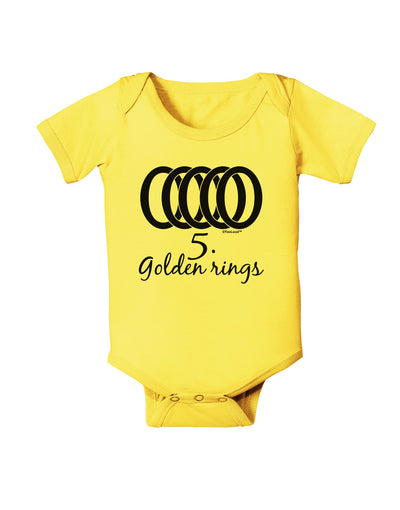 Five Golden Rings Text Baby Romper Bodysuit-Baby Romper-TooLoud-Yellow-06-Months-Davson Sales