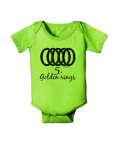 Five Golden Rings Text Baby Romper Bodysuit-Baby Romper-TooLoud-Lime-06-Months-Davson Sales