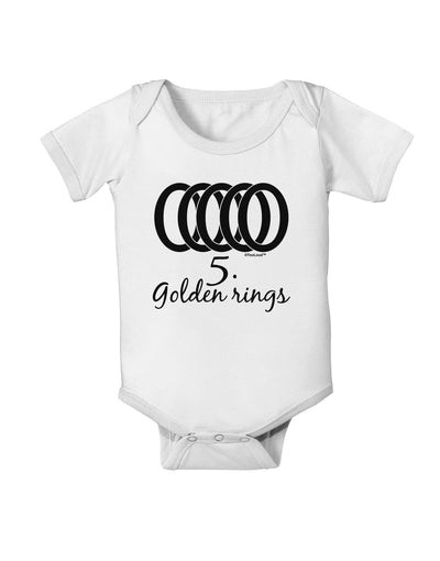 Five Golden Rings Text Baby Romper Bodysuit-Baby Romper-TooLoud-White-06-Months-Davson Sales