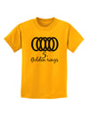 Five Golden Rings Text Childrens T-Shirt-Childrens T-Shirt-TooLoud-Gold-X-Small-Davson Sales