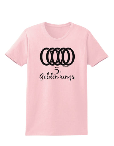 Five Golden Rings Text Womens T-Shirt-Womens T-Shirt-TooLoud-PalePink-X-Small-Davson Sales