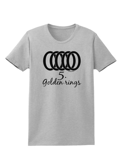 Five Golden Rings Text Womens T-Shirt-Womens T-Shirt-TooLoud-AshGray-X-Small-Davson Sales