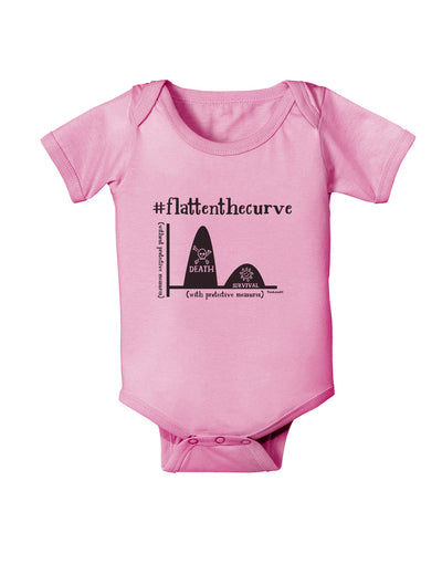 Flatten the Curve Graph Baby Romper Bodysuit-Baby Romper-TooLoud-Pink-06-Months-Davson Sales