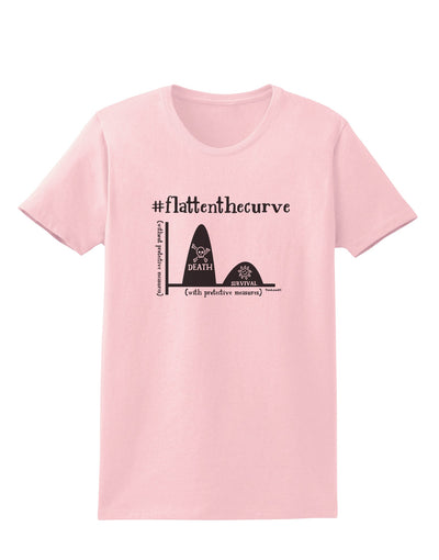 Flatten the Curve Graph Womens T-Shirt Pale Pink 4XL Tooloud