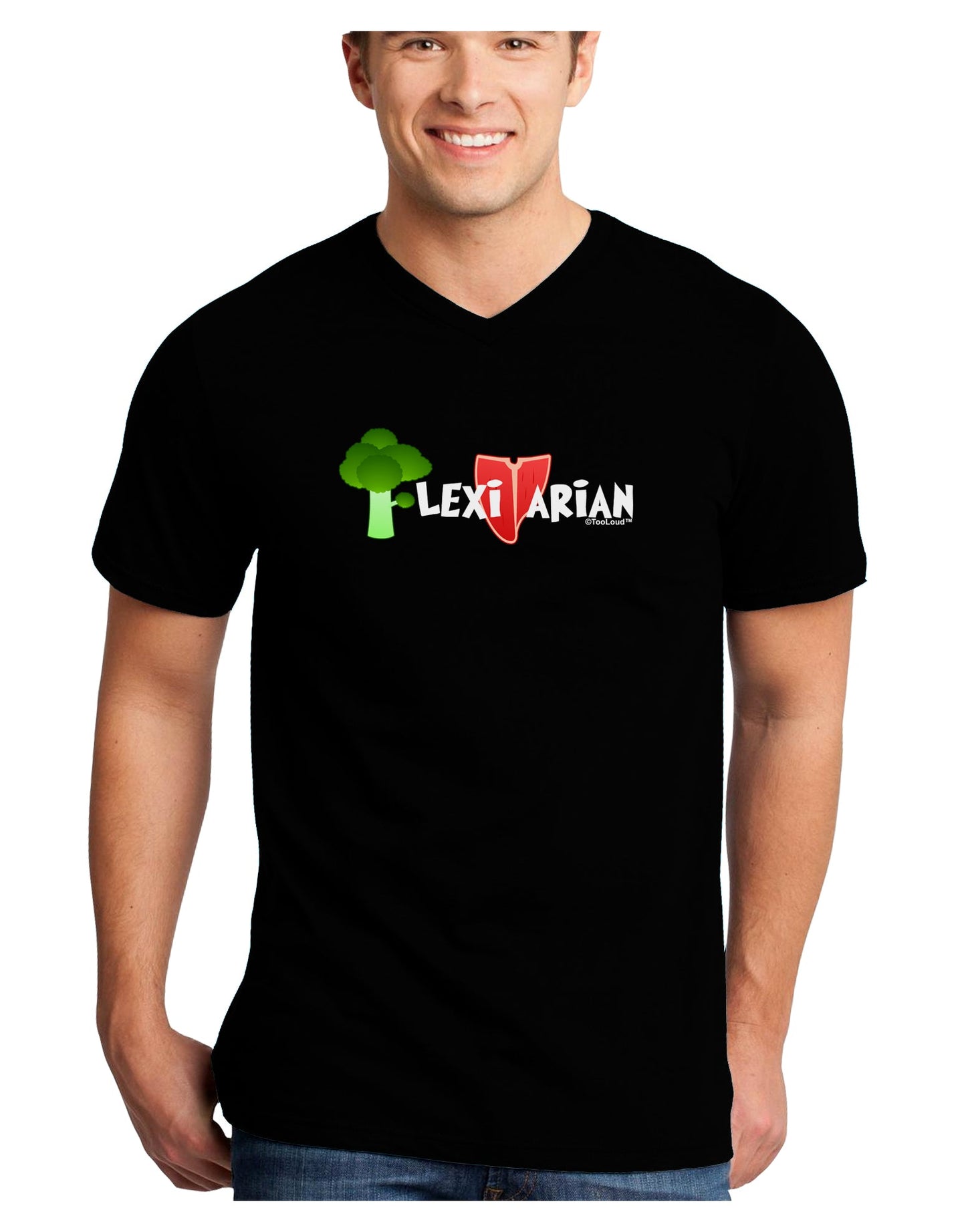 Flexitarian Adult Dark V-Neck T-Shirt by TooLoud-Mens V-Neck T-Shirt-TooLoud-Black-Small-Davson Sales