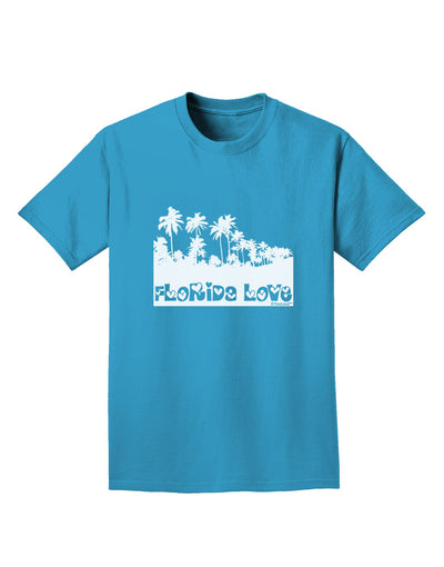 Florida Love - Palm Trees Cutout Design Adult Dark T-Shirt by TooLoud-Mens T-Shirt-TooLoud-Turquoise-Small-Davson Sales