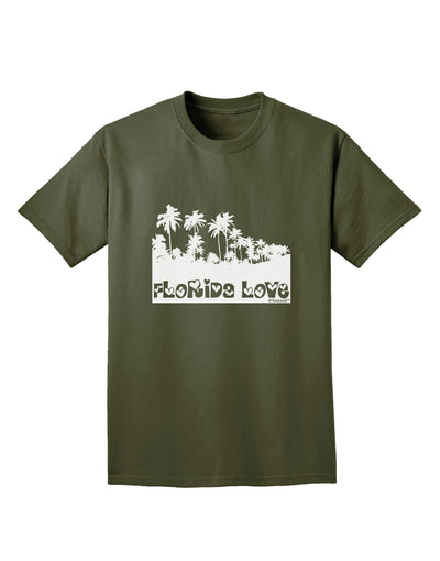 Florida Love - Palm Trees Cutout Design Adult Dark T-Shirt by TooLoud-Mens T-Shirt-TooLoud-Military-Green-Small-Davson Sales