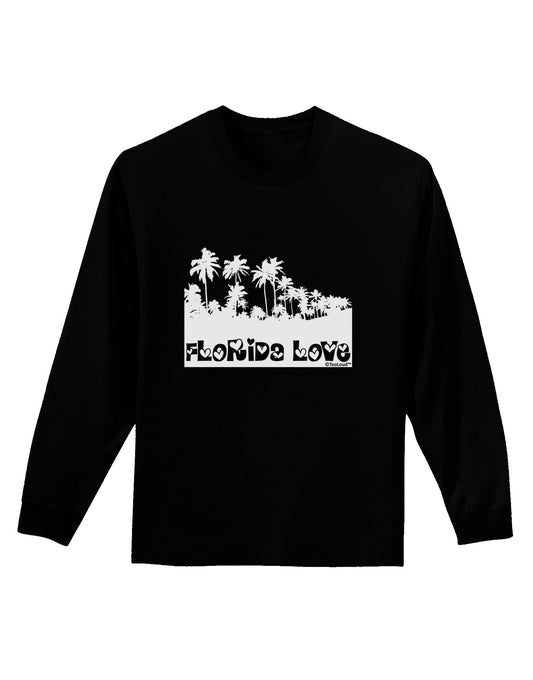 Florida Love - Palm Trees Cutout Design Adult Long Sleeve Dark T-Shirt by TooLoud-TooLoud-Black-Small-Davson Sales
