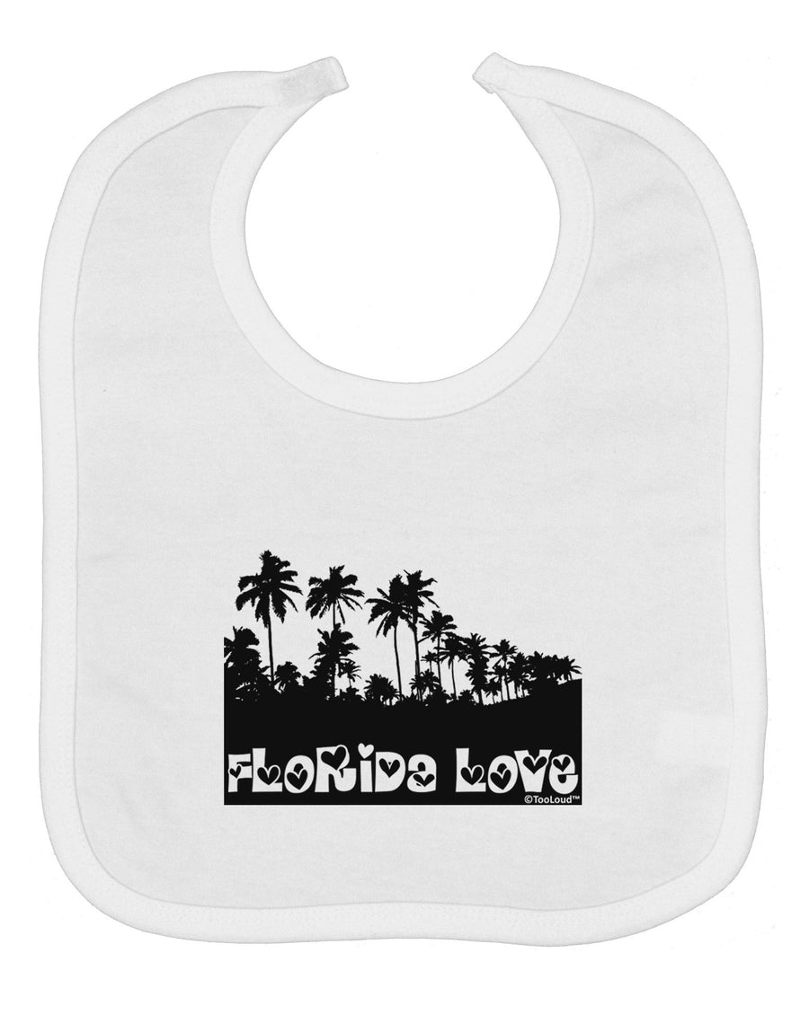 Florida Love - Palm Trees Cutout Design Baby Bib by TooLoud