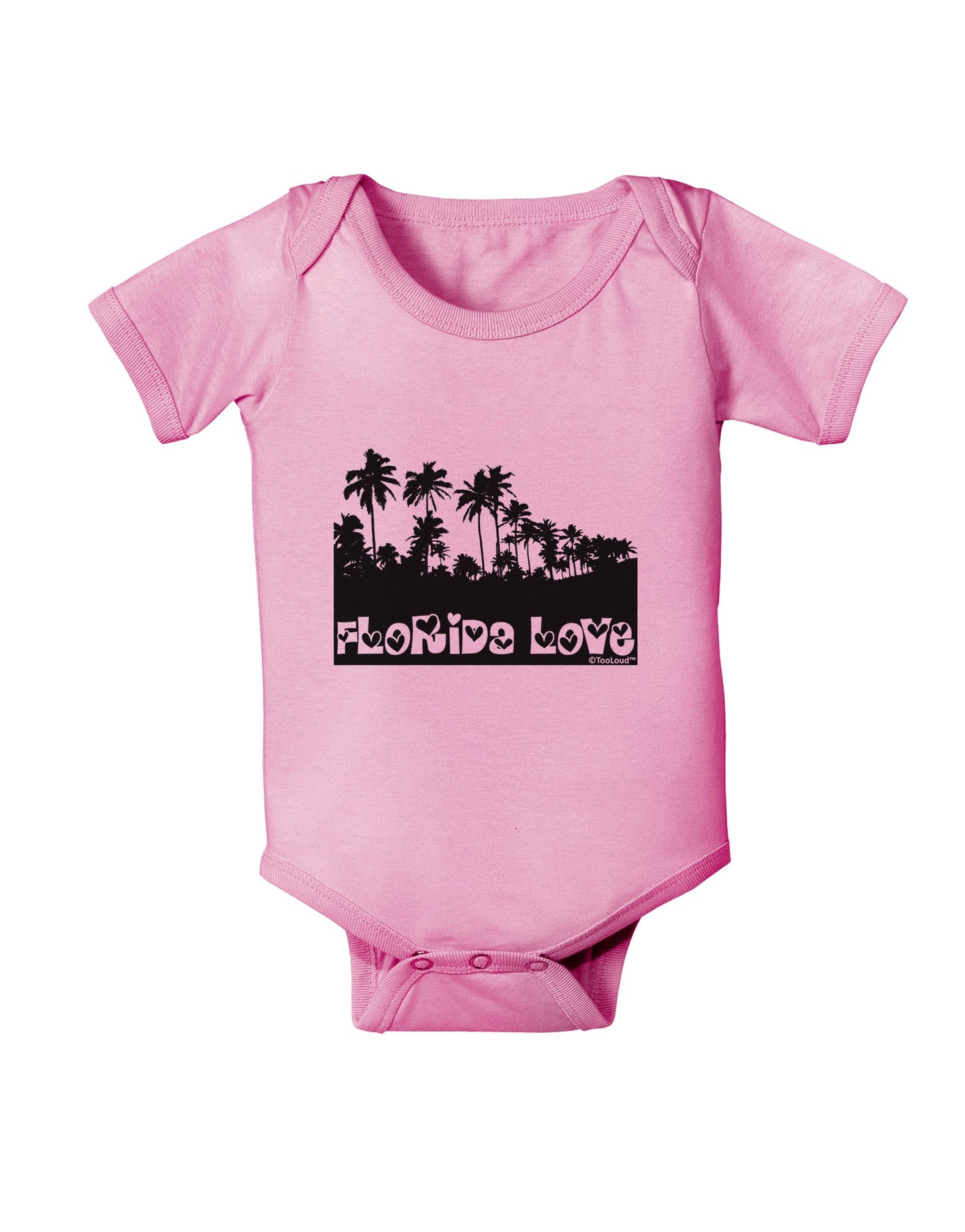 Florida Love - Palm Trees Cutout Design Baby Romper Bodysuit by TooLoud-Baby Romper-TooLoud-Light-Pink-06-Months-Davson Sales