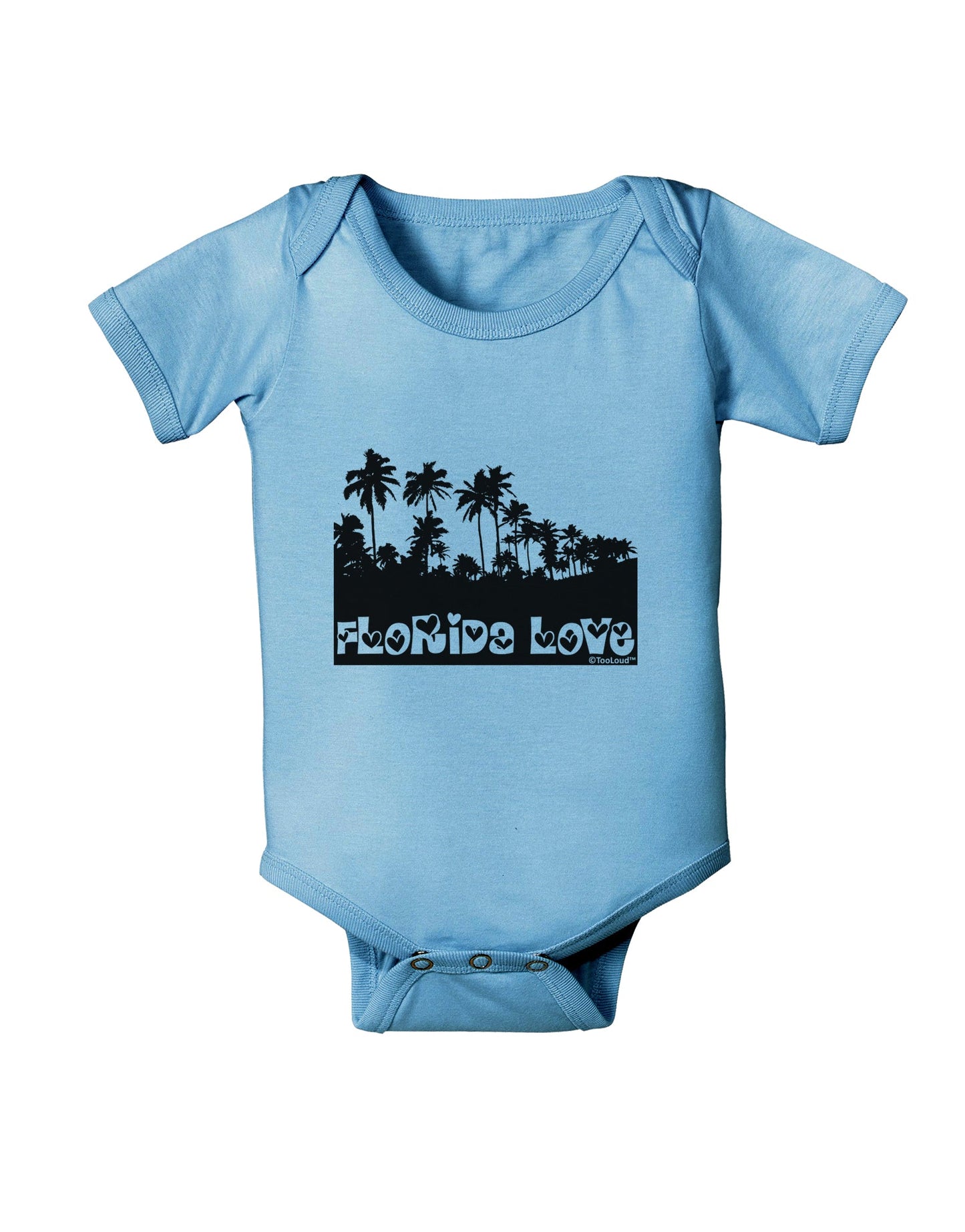 Florida Love - Palm Trees Cutout Design Baby Romper Bodysuit by TooLoud-Baby Romper-TooLoud-Light-Blue-06-Months-Davson Sales