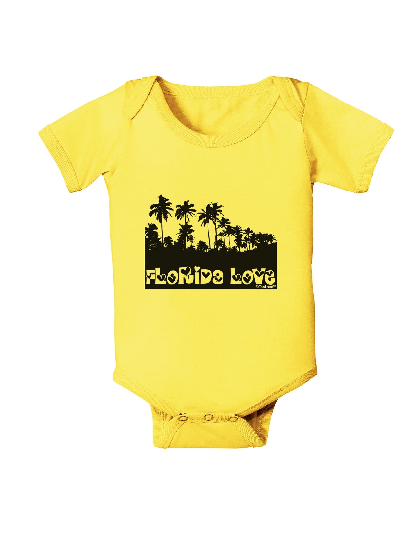 Florida Love - Palm Trees Cutout Design Baby Romper Bodysuit by TooLoud-Baby Romper-TooLoud-Yellow-06-Months-Davson Sales