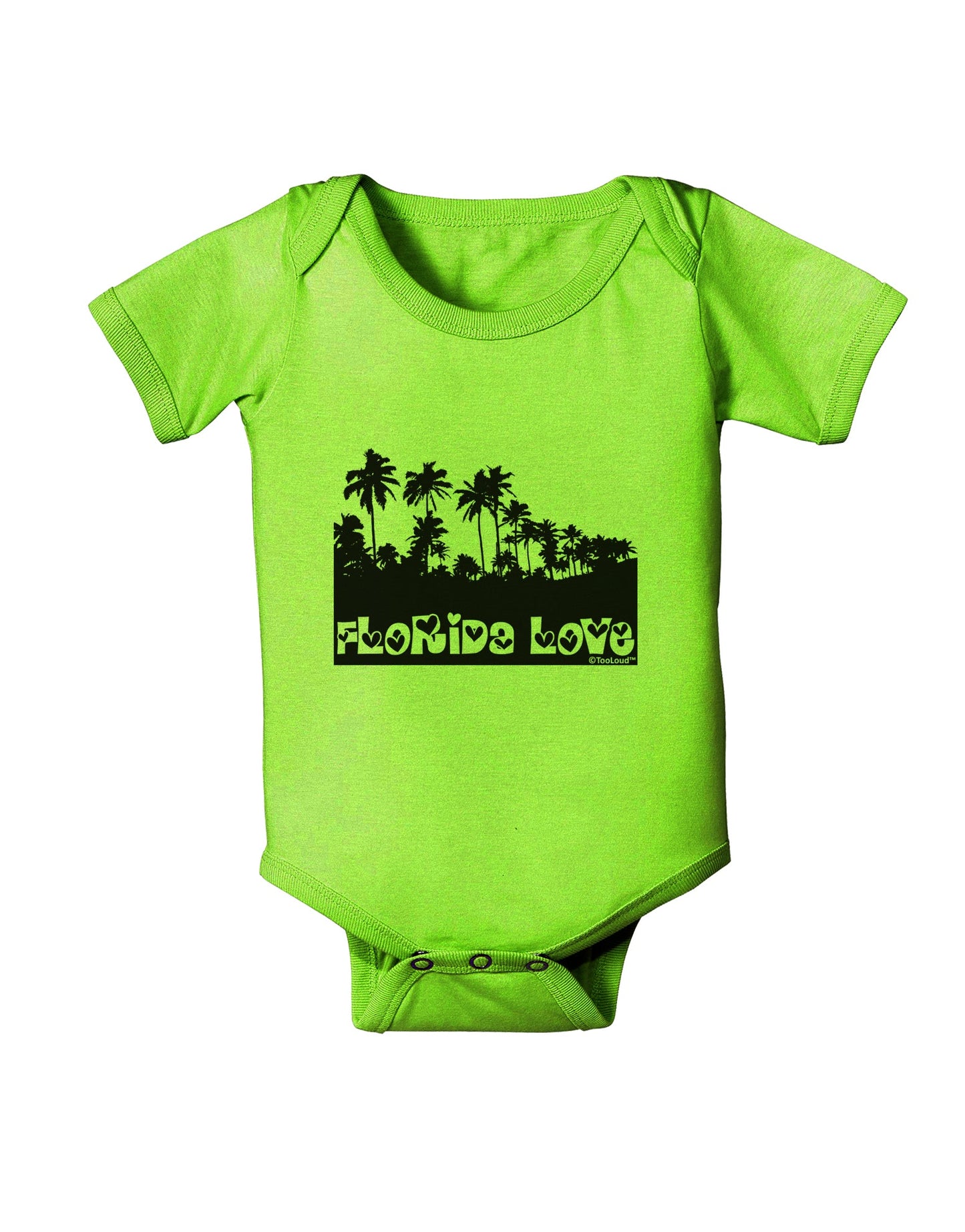Florida Love - Palm Trees Cutout Design Baby Romper Bodysuit by TooLoud-Baby Romper-TooLoud-Lime-Green-06-Months-Davson Sales