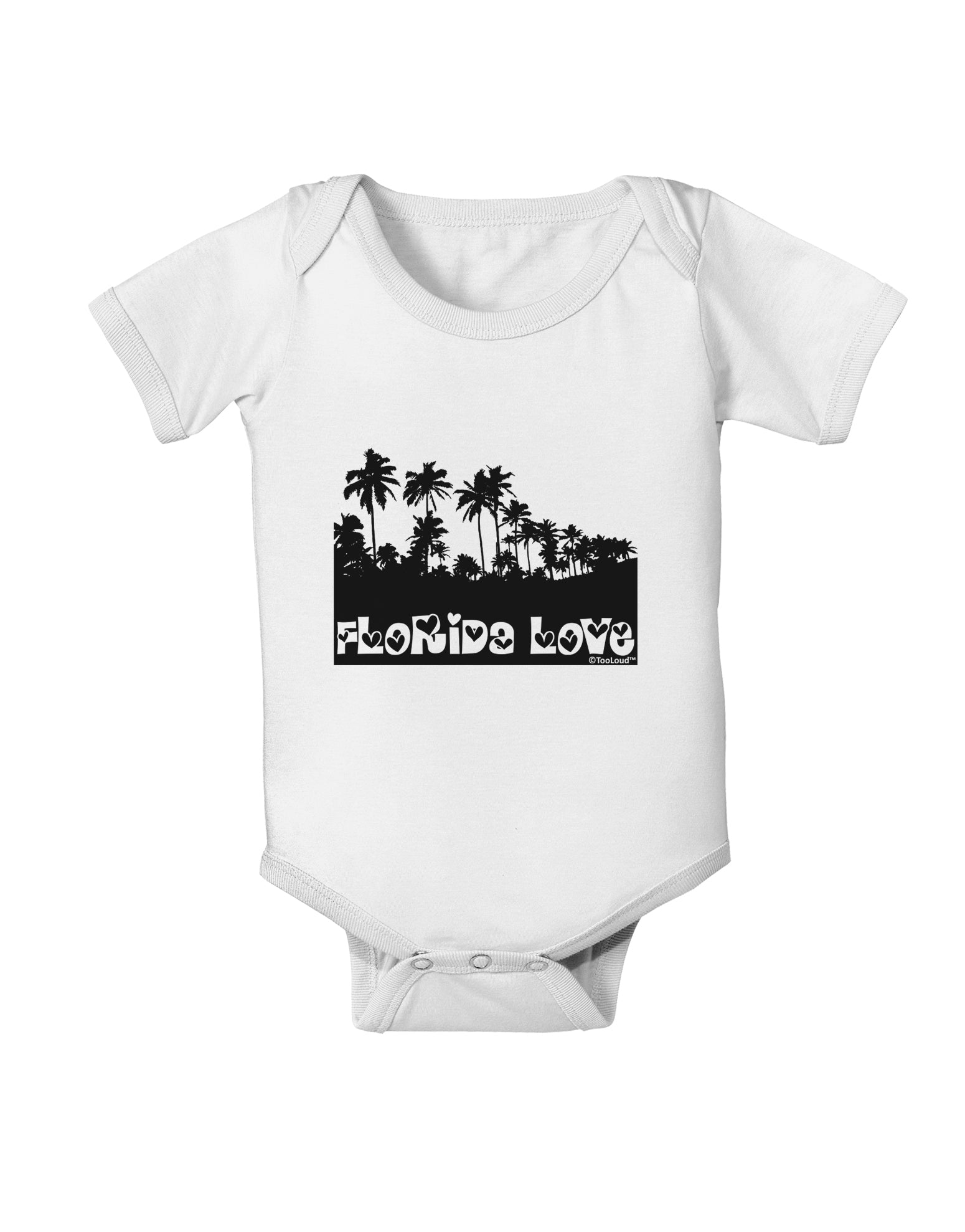 Florida Love - Palm Trees Cutout Design Baby Romper Bodysuit by TooLoud-Baby Romper-TooLoud-White-06-Months-Davson Sales