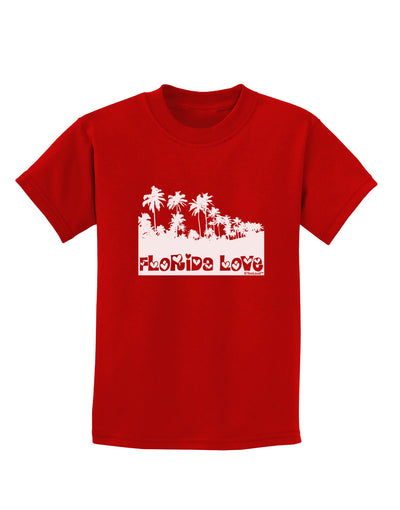 Florida Love - Palm Trees Cutout Design Childrens Dark T-Shirt by TooLoud-Childrens T-Shirt-TooLoud-Red-X-Small-Davson Sales