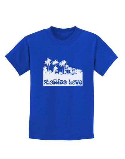 Florida Love - Palm Trees Cutout Design Childrens Dark T-Shirt by TooLoud-Childrens T-Shirt-TooLoud-Royal-Blue-X-Small-Davson Sales