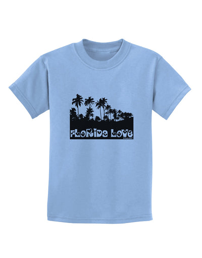 Florida Love - Palm Trees Cutout Design Childrens T-Shirt by TooLoud-Childrens T-Shirt-TooLoud-Light-Blue-X-Small-Davson Sales