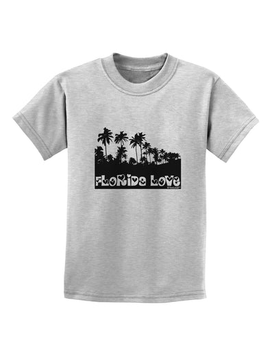 Florida Love - Palm Trees Cutout Design Childrens T-Shirt by TooLoud-Childrens T-Shirt-TooLoud-AshGray-X-Small-Davson Sales