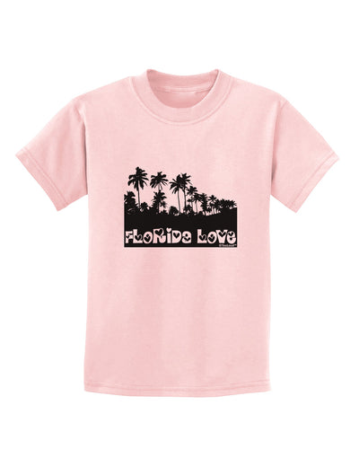 Florida Love - Palm Trees Cutout Design Childrens T-Shirt by TooLoud-Childrens T-Shirt-TooLoud-PalePink-X-Small-Davson Sales