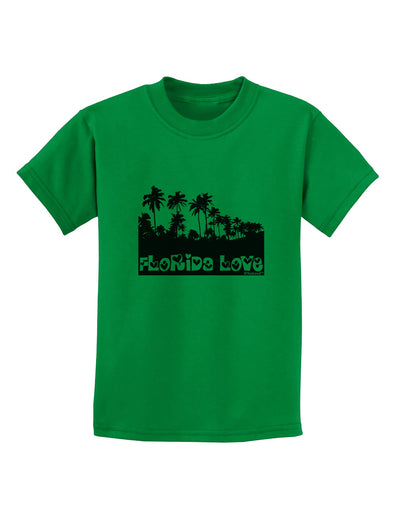 Florida Love - Palm Trees Cutout Design Childrens T-Shirt by TooLoud-Childrens T-Shirt-TooLoud-Kelly-Green-X-Small-Davson Sales