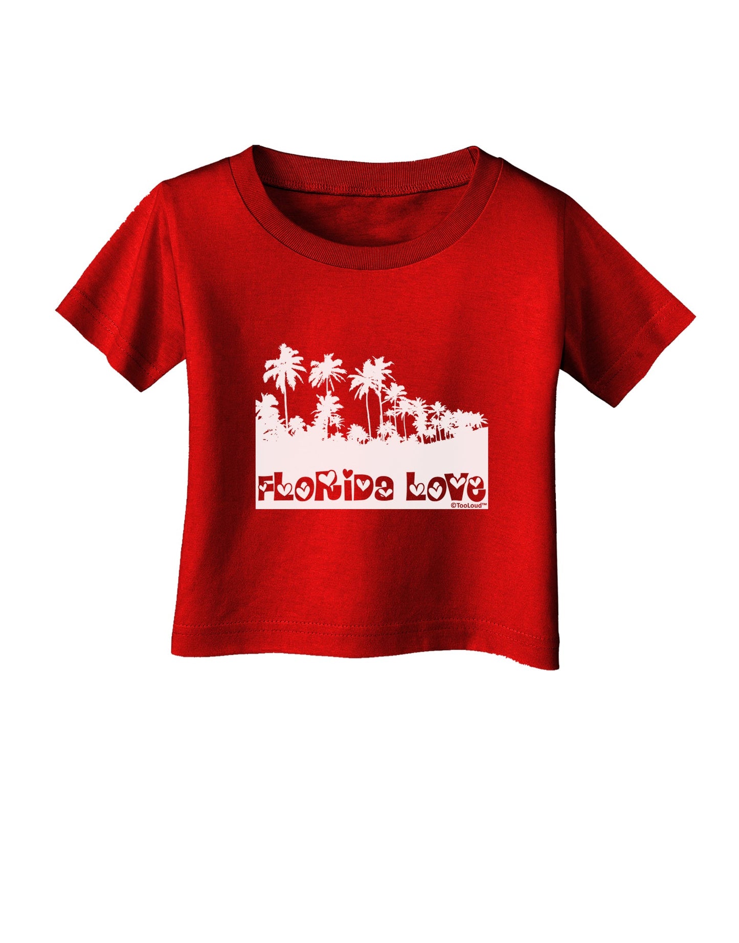 Florida Love - Palm Trees Cutout Design Infant T-Shirt Dark by TooLoud-Infant T-Shirt-TooLoud-Red-06-Months-Davson Sales
