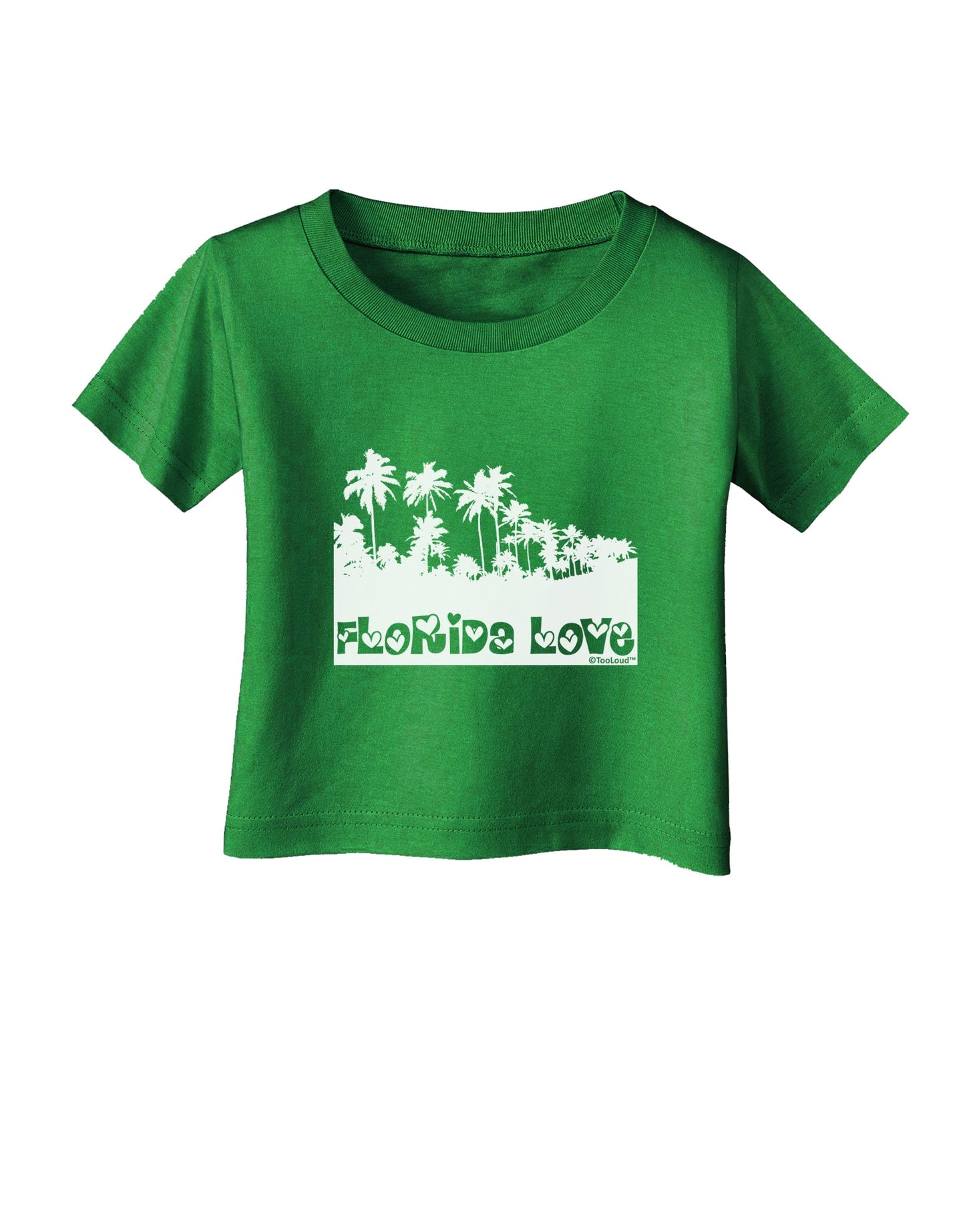 Florida Love - Palm Trees Cutout Design Infant T-Shirt Dark by TooLoud-Infant T-Shirt-TooLoud-Clover-Green-06-Months-Davson Sales